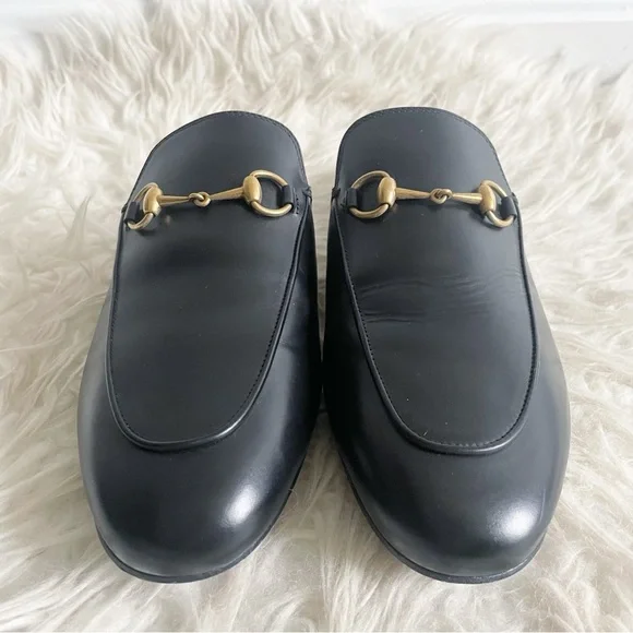 Gucci Princetown Horsebit Leather Slipper Mule Black Size 39 - Picture 2 of 11